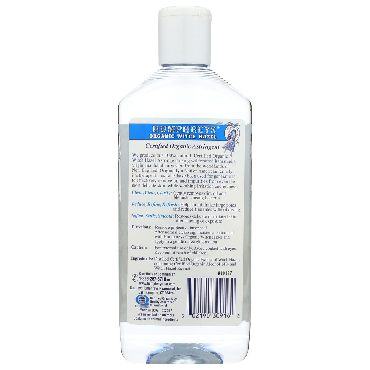 Humphreys, Witch Hazel Organic, 16 Ounce