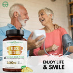 MNO Black Seed Oil Capsules 2000mg High TQ, 60 Count, Cold Pressed Supply | Organic cold pressed black cumin oil capsules with high TQ for immune & joint support, 1 month supply, 60 count