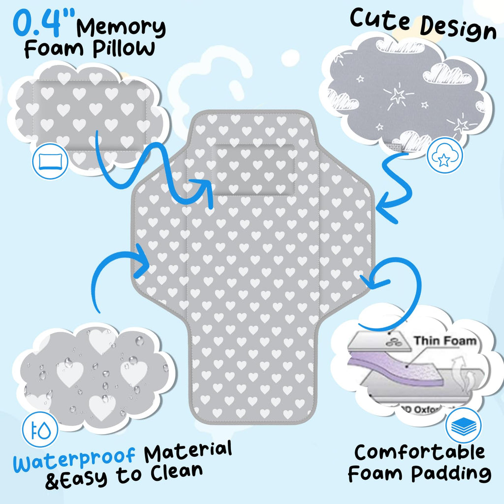 Buy now Baby Portable Changing Pad Travel - Waterproof Compact Diaper Changing Mat with Built-in Pillow - Lightweight & Foldable Changing Station, Newborn Shower Gifts at indiglob india
