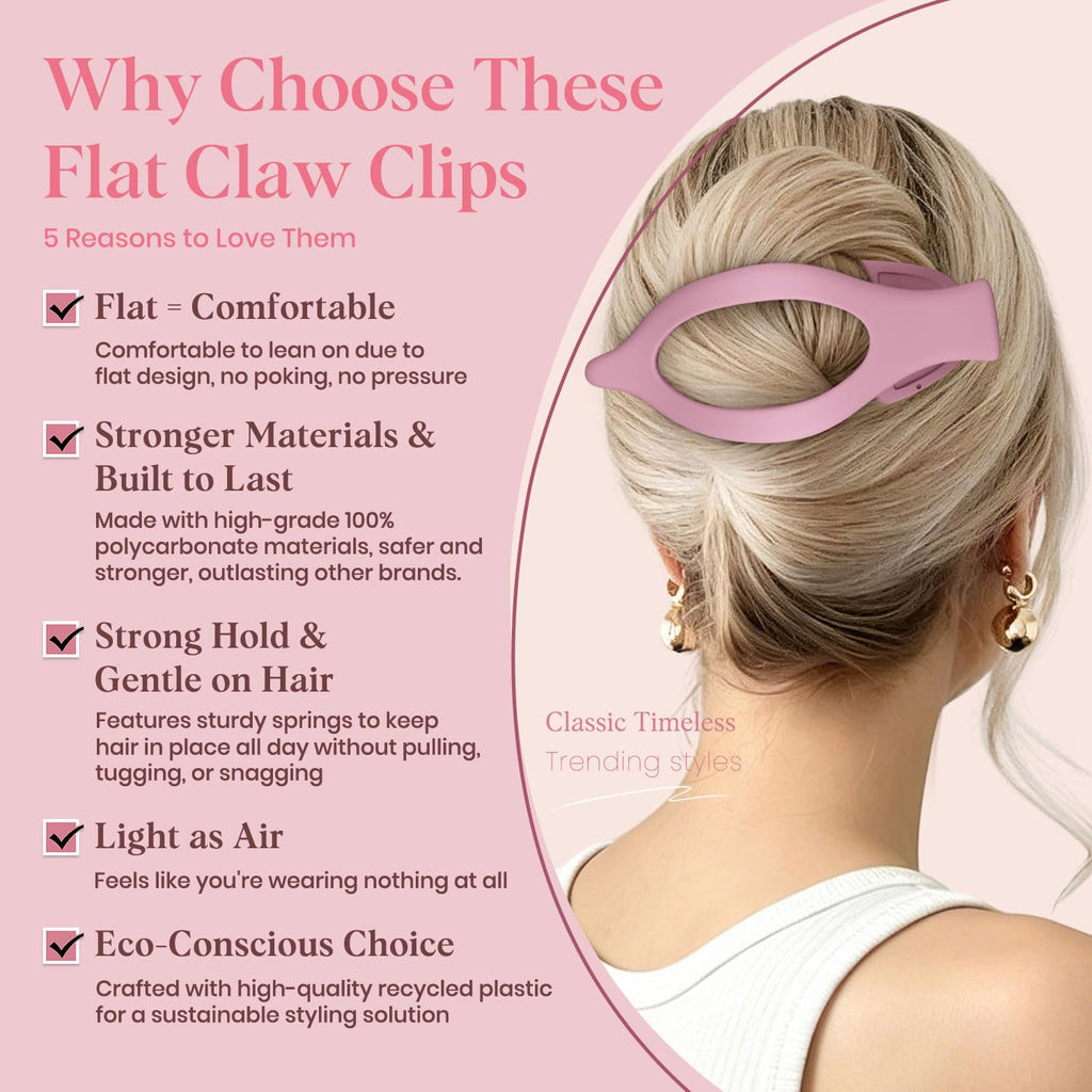 Premium imported 4 PCS large flat hair clips for women, combining comfort with strong hold, perfect for effortless styling.