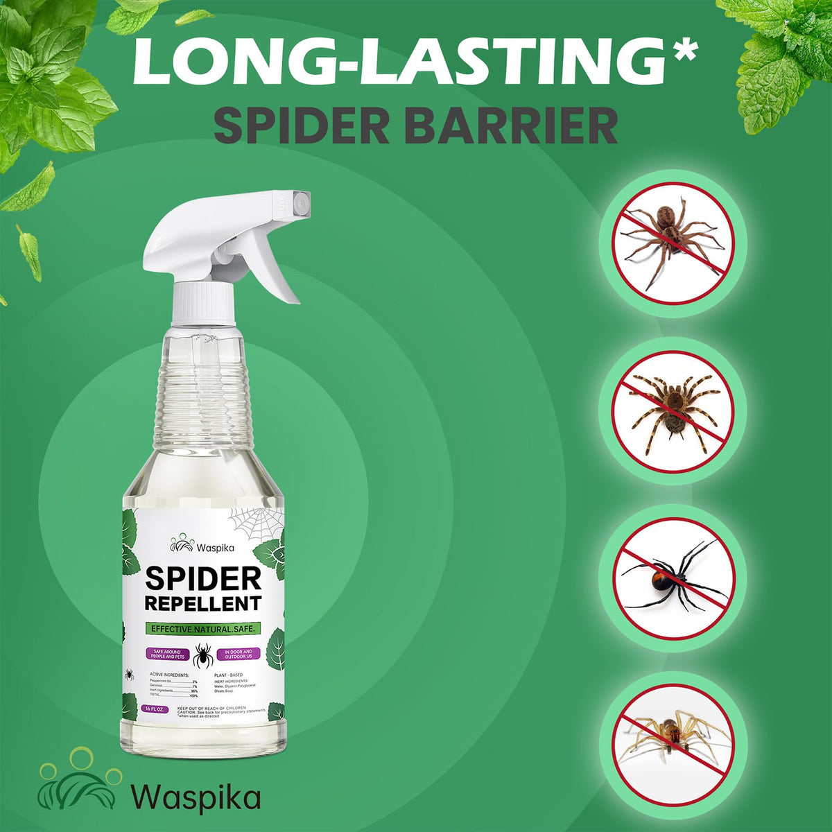 Peppermint Oil Insect and Spider Repellent Spray, Repels and Kills Ants and Bugs, Extra Strength Natural Plant Based Pest Control for Home, Kitchen and Garden, Safe for Family and Pets, 16 oz
