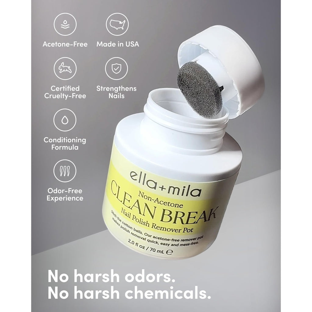 ella+mila Clean Break Non-Acetone Remover Pot with Sponge - Travel Size