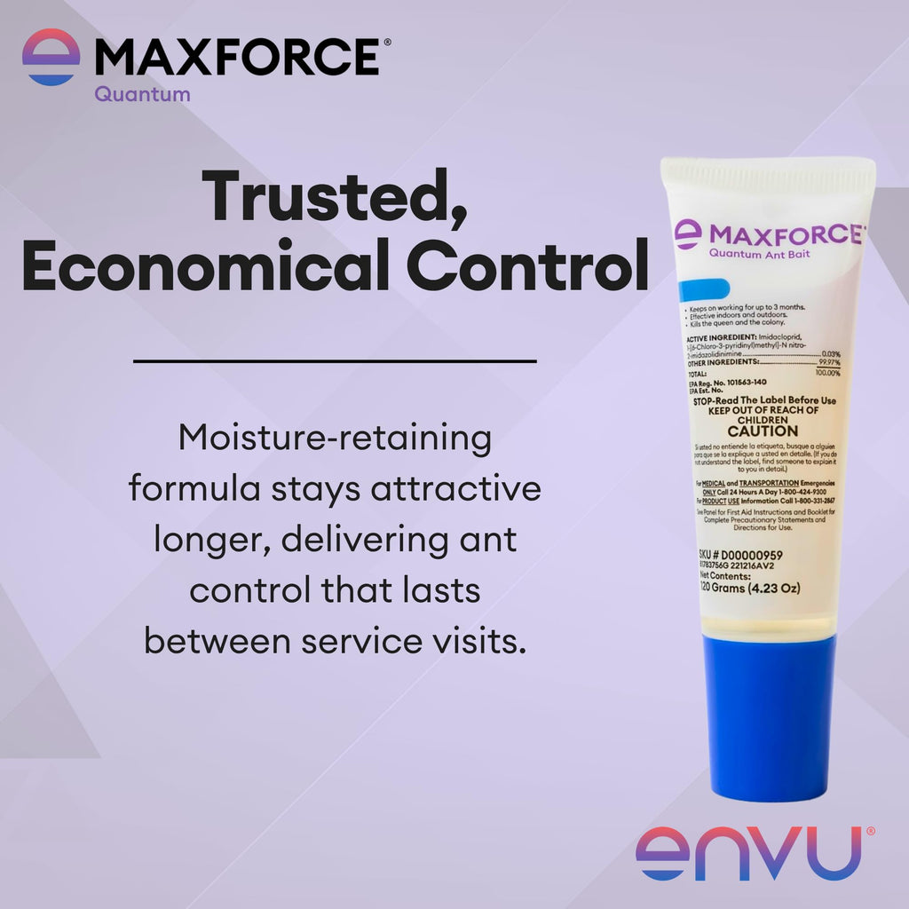 Maxforce Quantum Ant Bait 120 gram Tube | Ant Gel for Indoor and Outdoor Use | Ant Bait for Ant Colony Control | Effective Against Many Nuisance Ant Species
