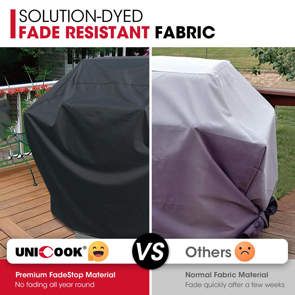 Unicook 60 Inch Heavy Duty Waterproof Grill Cover for Outdoor Grill