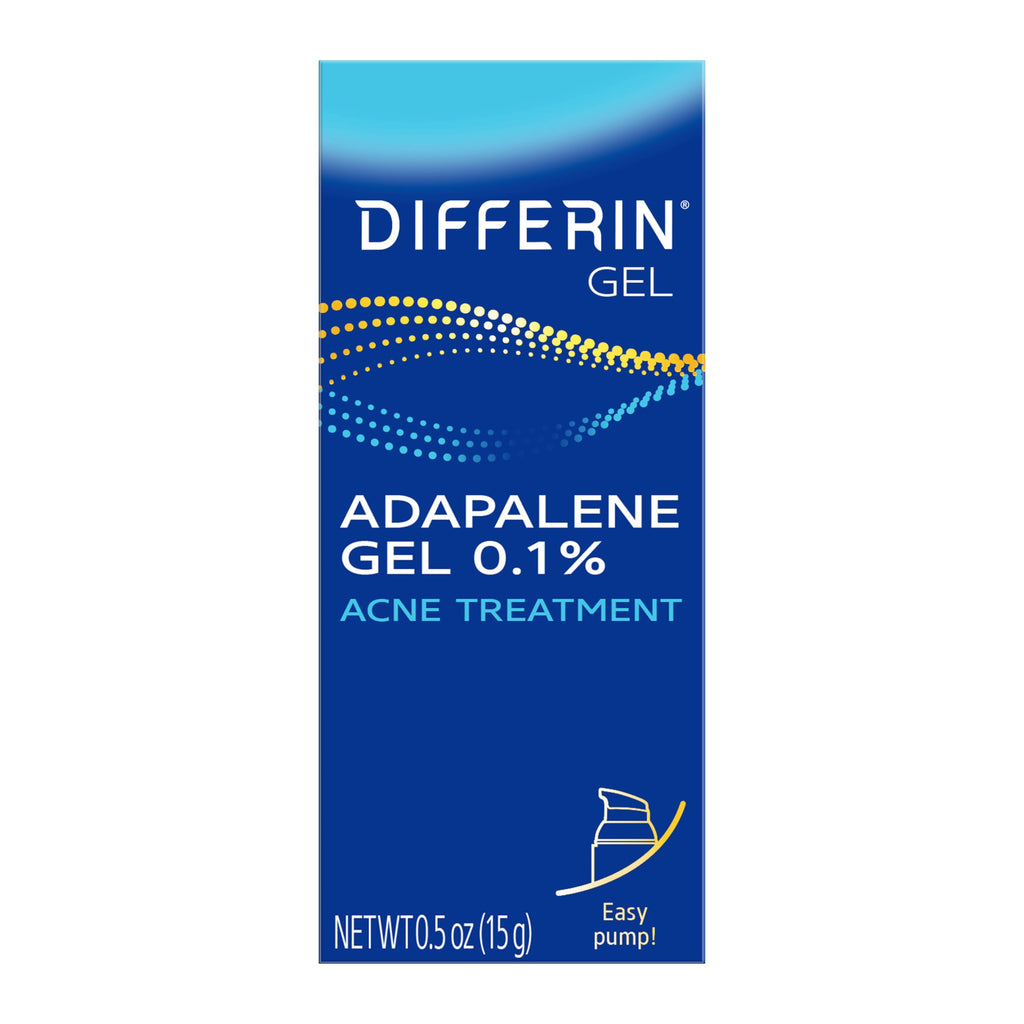 Differin Acne Retinoid Treatment Gel, 0.1% Adapalene, 15g Pump | 30-Day Supply, OTC Retinoid Clears Acne At The Source, Gentle On Sensitive Skin, Dermatologist Recommended