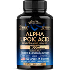 Alpha Lipoic Acid 600mg - ALA Supplement + Benfotiamine B1 & B12 - 120 Caps | Alpha Lipoic Acid - Antioxidant, Nerve, Energy & Metabolism Support for Men & Women - Lab Tested, NON-GMO, Vegan