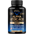Alpha Lipoic Acid 600mg - ALA Supplement + Benfotiamine B1 & B12 - 120 Caps | Alpha Lipoic Acid - Antioxidant, Nerve, Energy & Metabolism Support for Men & Women - Lab Tested, NON-GMO, Vegan