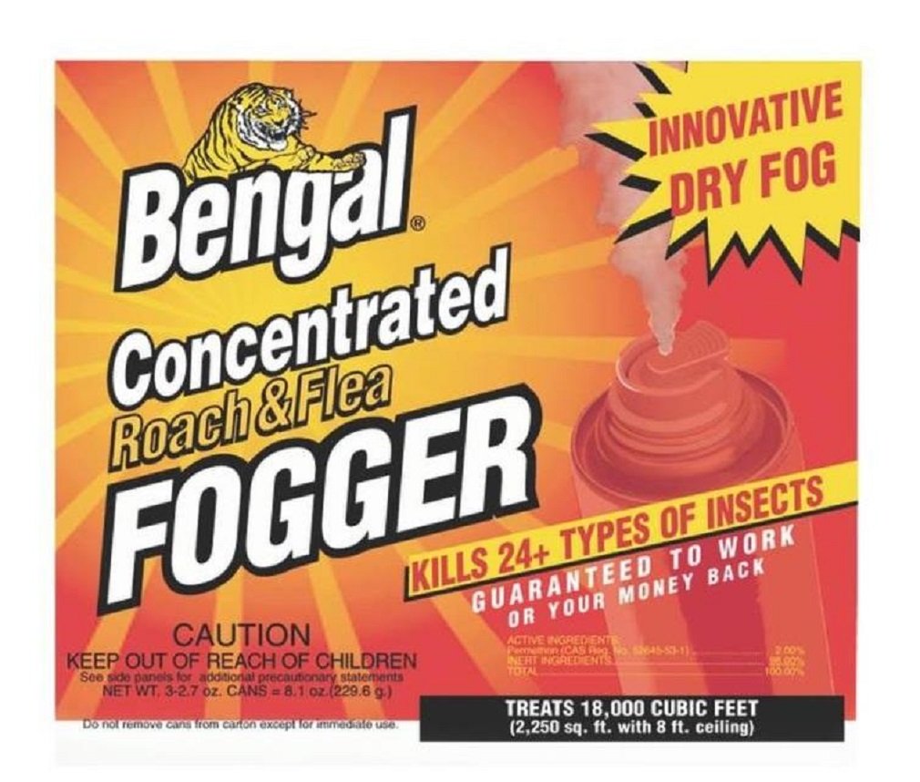 Bengal Chemical 55201 Roach and Flea Indoor Fogger, 3-2.7 oz. Cans