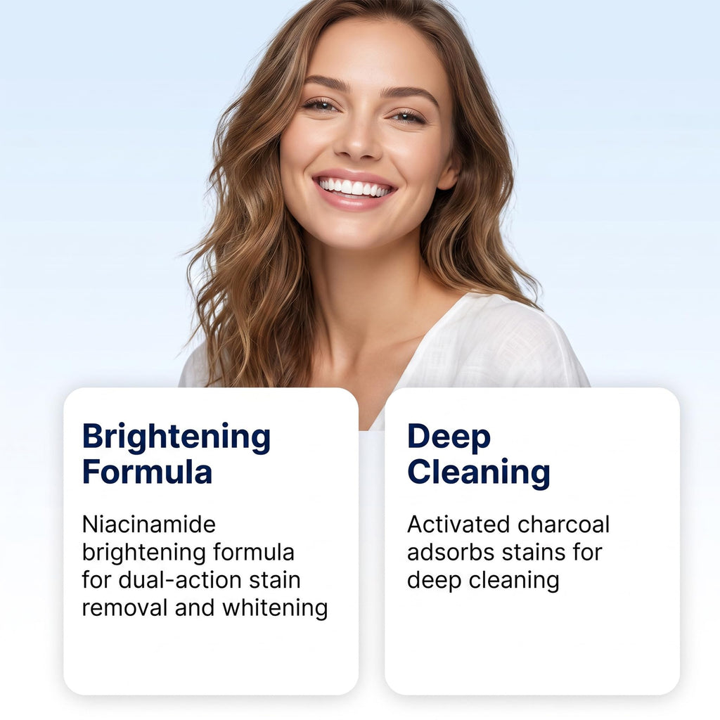 Niacinamide Whitening Toothpaste,Niacinamide Foam Whitening Toothpaste,Brightens & Whitens Teeth,Natural Gentle,Fresh Breath,Daily Oral Care,100g