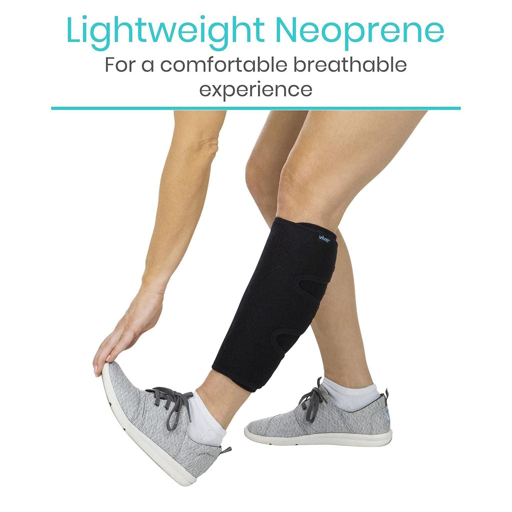 Buy now Vive Calf Brace - Adjustable Shin Splint Support - Lower Leg Compression Wrap Increases Circulation, Reduces Muscle Swelling - Calf Sleeve for Men and Women - Pain Relief (Black) at indiglob india