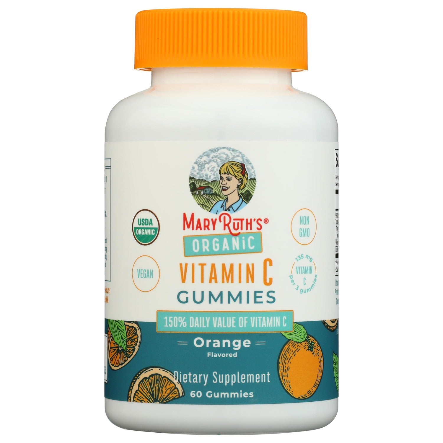 MARYRUTH'S USDA Organic Vitamin C Gummies, Antioxidant, Non-GMO, 60 Count | Vegan Chewable for Ages 14+, Immune Support & Overall Wellness, Gluten Free