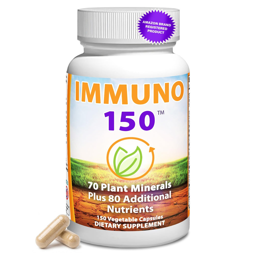 Immuno 150, Immune Support Supplement, 150 Vegetable Capsules | Packed with 70 Plant Minerals, 13 Essential Vitamins and 68 Additional Nutrients-- Immune Boost for All Age Groups