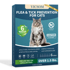 VICSOM Cat Flea Treatment, Flea and Tick Prevention for Cats, 6 Doses