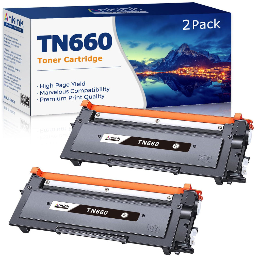 TN660 Toner Cartridge Replacement for Brother TN630(Black,2 Pack)TN-660 630