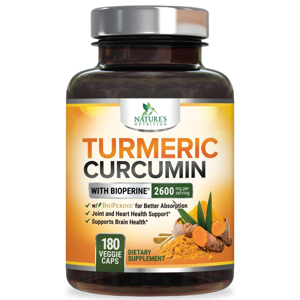 Turmeric Curcumin Supplement - 2400mg Organic Turmeric Per Serving - 95% Curcuminoids & BioPerine Black Pepper Extract for Best Absorption - Natural Vegan Joint Support, Bottled in USA - 240 Capsules