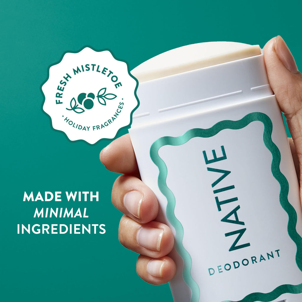 Buy now Native Deodorant, Holiday Edition, Fresh Mistletoe Scent, Contains Naturally Derived Ingredients, 72 Hour Odor Control | Deodorant for Women and Men, Aluminum Free with Baking Soda at indiglob india