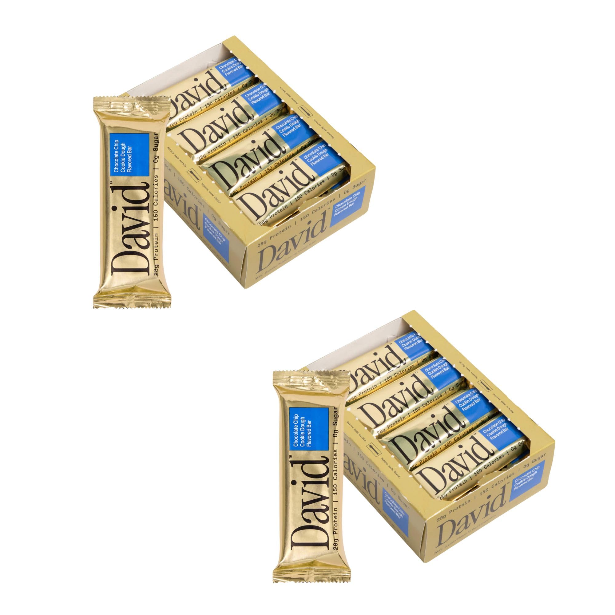 Buy now David High Protein Bars - 0g of Sugar, Low Carb, Gluten Free - 28g of Protein, 150 Calories - On-The-Go Snack - Chocolate Chip Cookie Dough Flavor, Pack of 12 Chocolate Chip Cookie Dough 2 count (Pack of 24) at indiglob india
