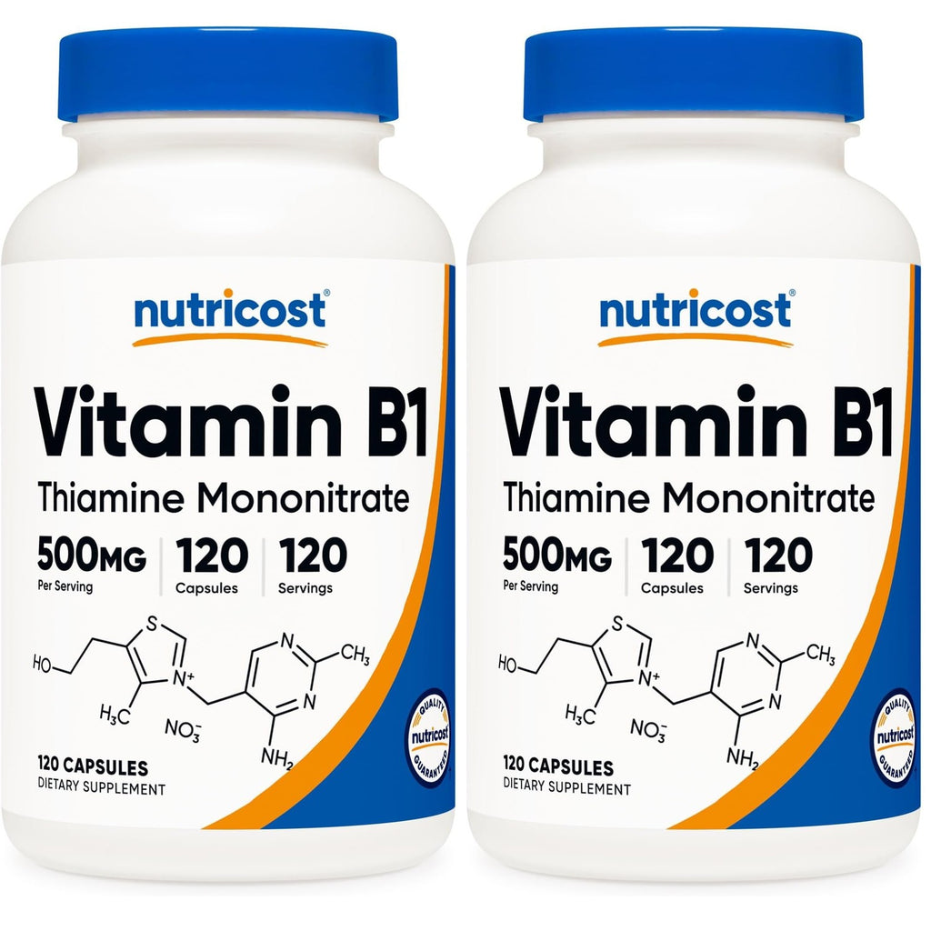 Nutricost Vitamin B1 (Thiamin) 500mg, 120 Capsules (2 Bottles)