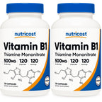 Nutricost Vitamin B1 (Thiamin) 500mg, 120 Capsules (2 Bottles)