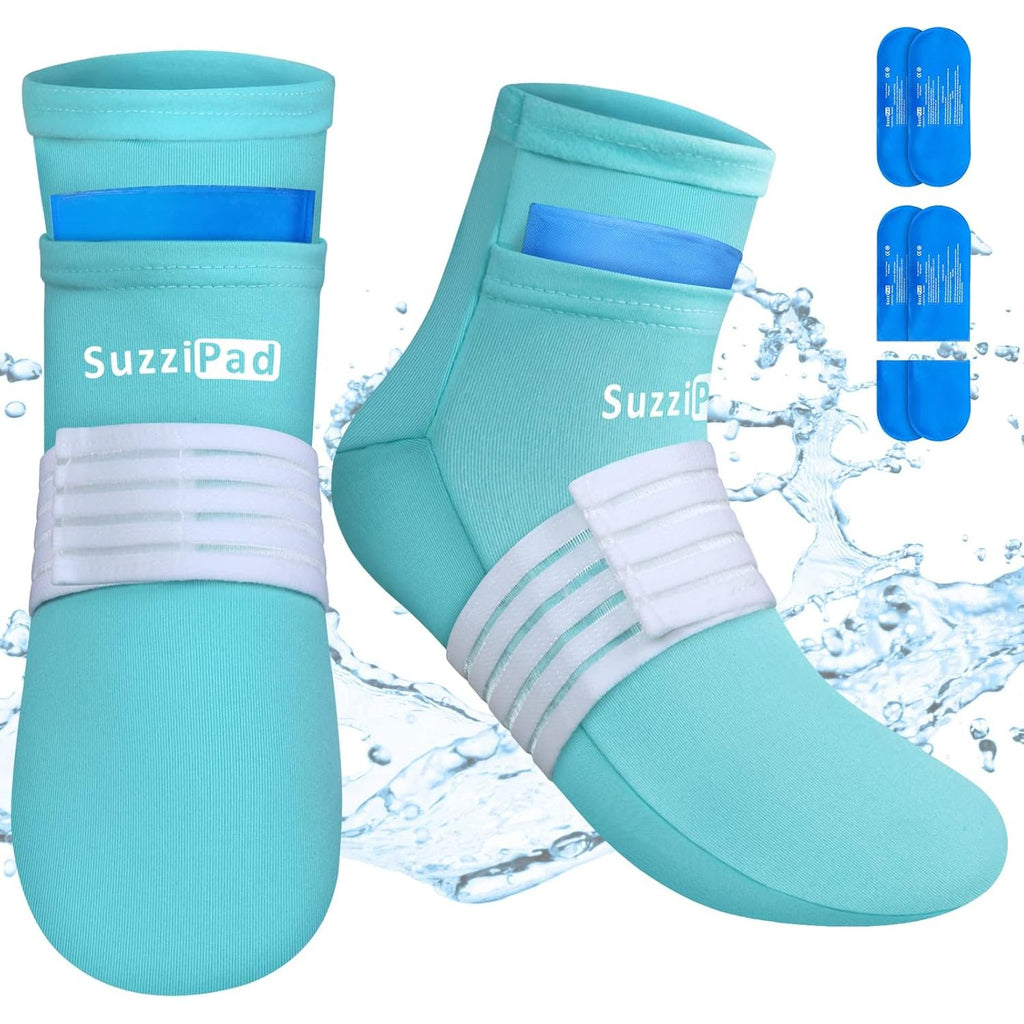 Buy now SuzziPad Cold Therapy Socks with Reusable Gel ice Packs - Achieve Relief from Sprains, Muscle Pain, Bruises, Swelling, Edema, Chemotherapy, Arthritis, Post Partum Foot (S/M) Default at indiglob india