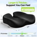 AUVON Ergonomic Donut Pillow Seat Cushion for Hemorrhoid & Tailbone Pain Relief, Thick Memory Foam Chair Cushion with Firm Support for Coccyx, Sciatica, Pressure Sores, Pregnancy, Postpartum Recovery