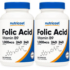 Nutricost Folic Acid (Vitamin B9) 1000 mcg, 240 Capsules