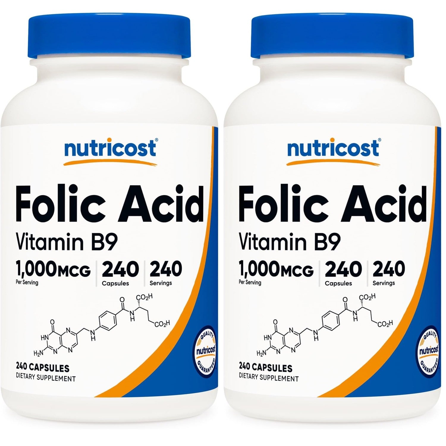 Nutricost Folic Acid (Vitamin B9) 1000 mcg, 240 Capsules