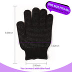 Teenitor Heat Resistant Glove With Silicone Bumps For Hair Iron Tool, Professional Heat Gloves For Heat Press, Heat Protectant Gloves For Hair Styling, Black