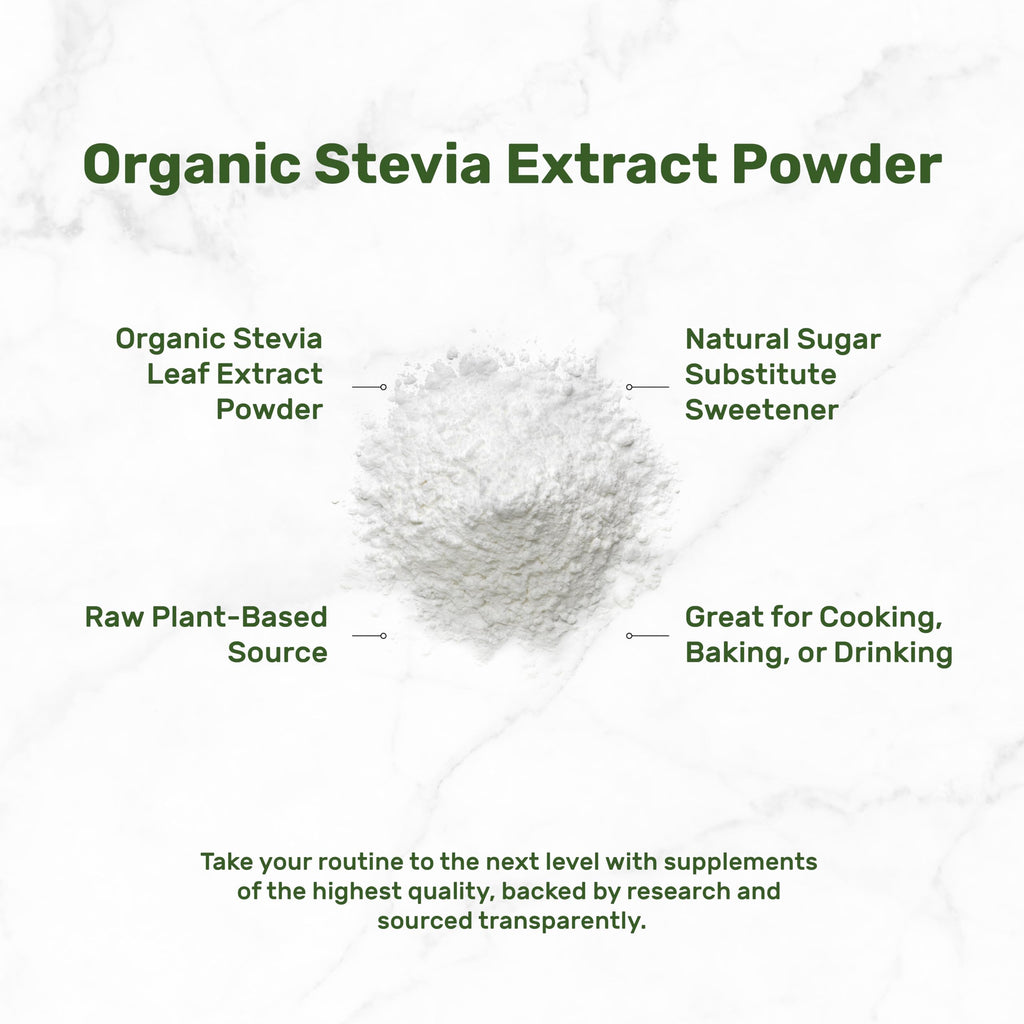 Organic Stevia Extract Powder, 12oz – Natural Sweetener & Sugar Substitute – Pure Stevia Leaf – Great for Cooking, Baking, or Drinks – No Erythritol or Additives – Non-GMO, Sugar Free, Zero Calorie