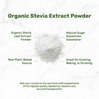 Organic Stevia Extract Powder, 12oz – Natural Sweetener & Sugar Substitute – Pure Stevia Leaf – Great for Cooking, Baking, or Drinks – No Erythritol or Additives – Non-GMO, Sugar Free, Zero Calorie
