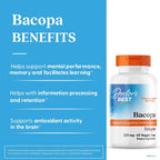 Doctor's BEST Bacopa Capsules, Memory & Focus Support, Vegan, 60 Veg Caps