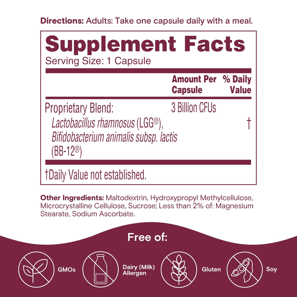 Phillips' Colon Health Daily Probiotic Capsules, 4-in-1 Symptom Defense to Help Defend Against Occasional Gas, Bloating, Constipation, and Diarrhea, Daily Supplement, 90 Count