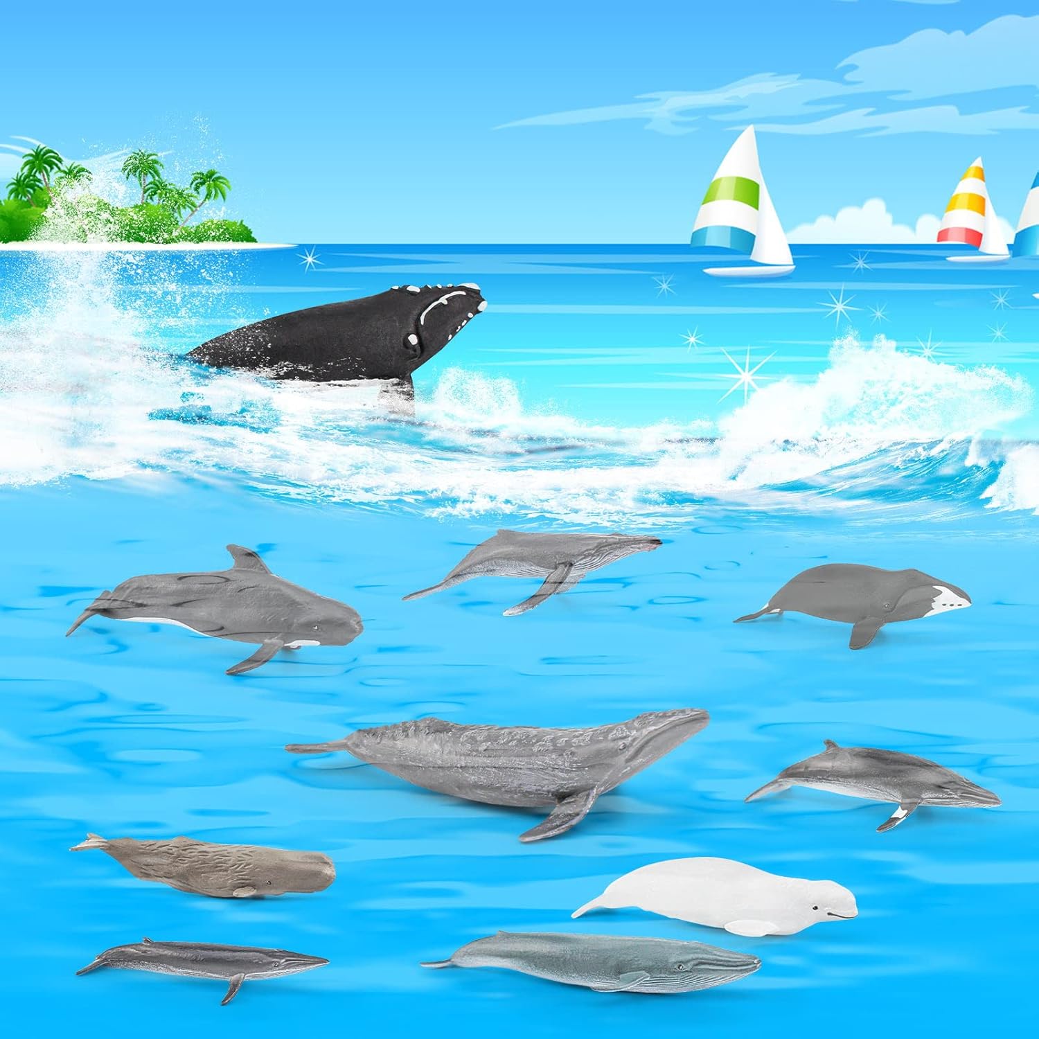 Buy now Mini Whale Shark Toy Set Small Sea Creatures Toys for Kids 2-4 Inch Mini Marine Animal Figures Cake Topper Girls Boys Toddlers Birthday Gift at indiglob india