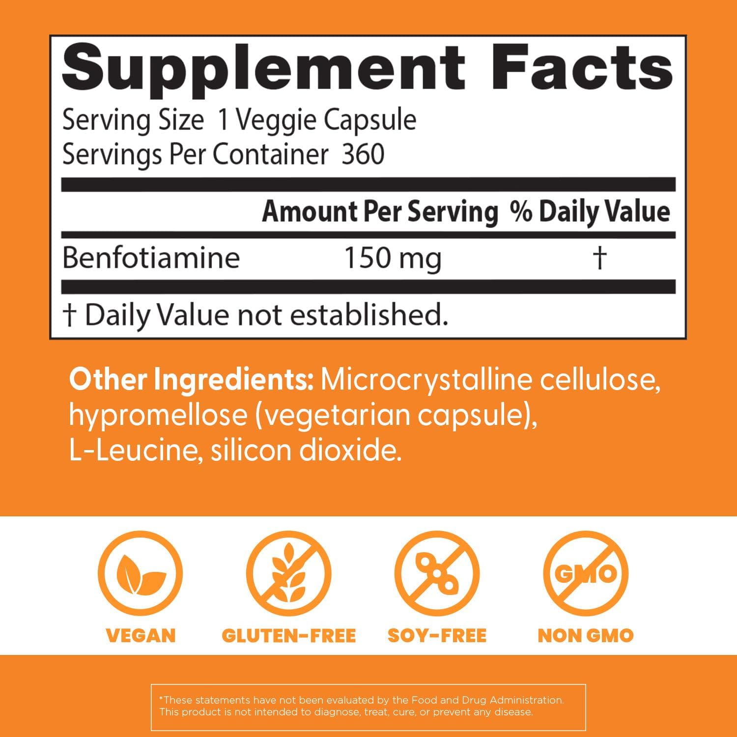 Buy now Doctor's Best Benfotiamine 150 with BenfoPure, Helps Maintain Glucose Metabolism, Non-GMO, Vegan, Gluten Free, Soy Free, 150 mg, 360 Veggie Caps at indiglob india