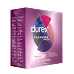 Durex Pleasure Pack Assorted Thin Condoms, Exciting Mix of Sensation and Stimulation, Lubricated Natural Rubber Latex Condoms for Men, 42 Count