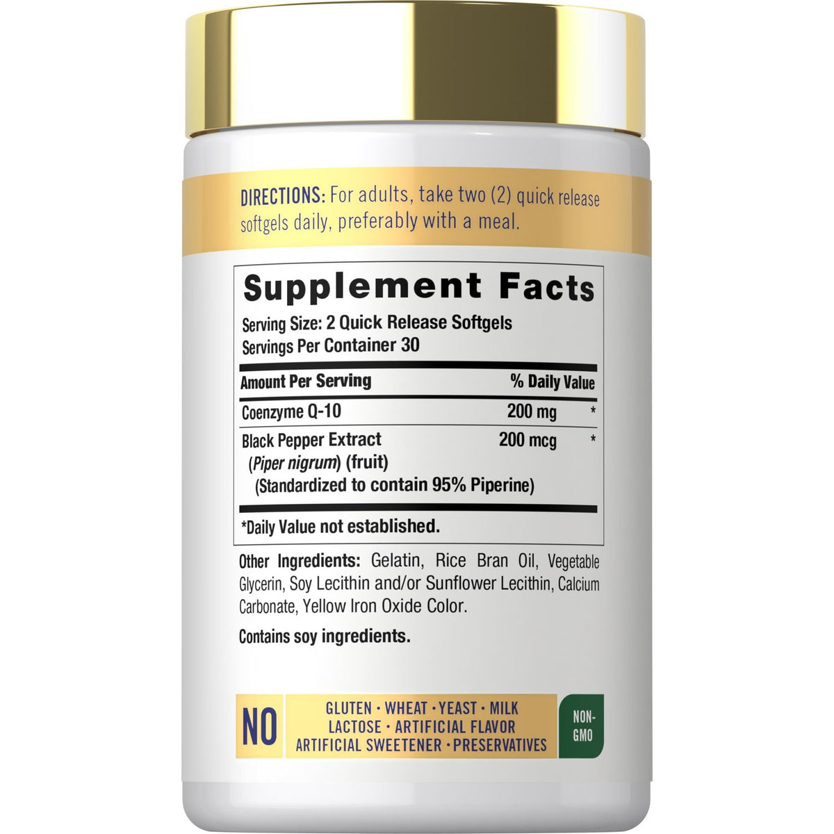 Carlyle CoQ10 200mg Softgels | 60 Count | with Black Pepper
