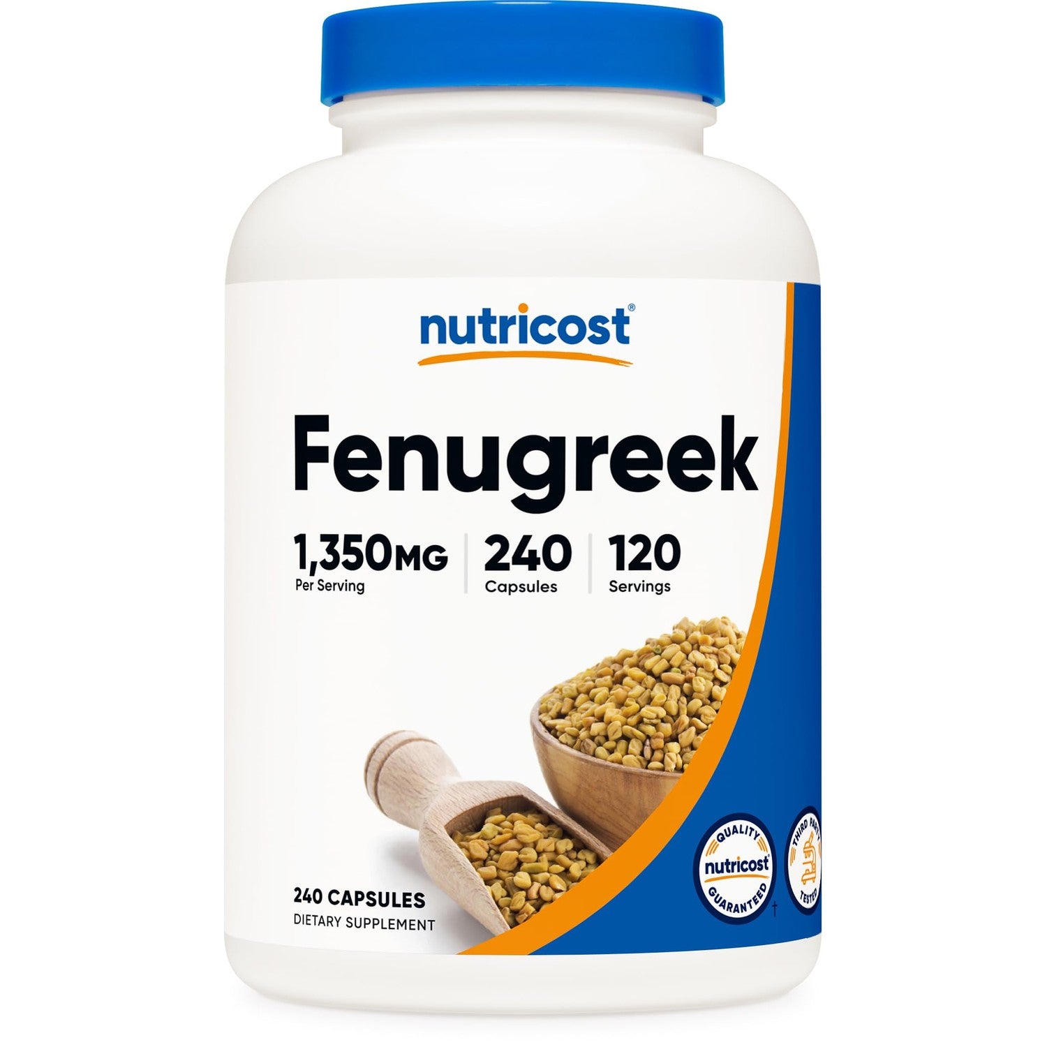 Nutricost Fenugreek Seed 1350mg, 240 Capsules, Gluten Free, GMO-Free | 675mg Per Capsule