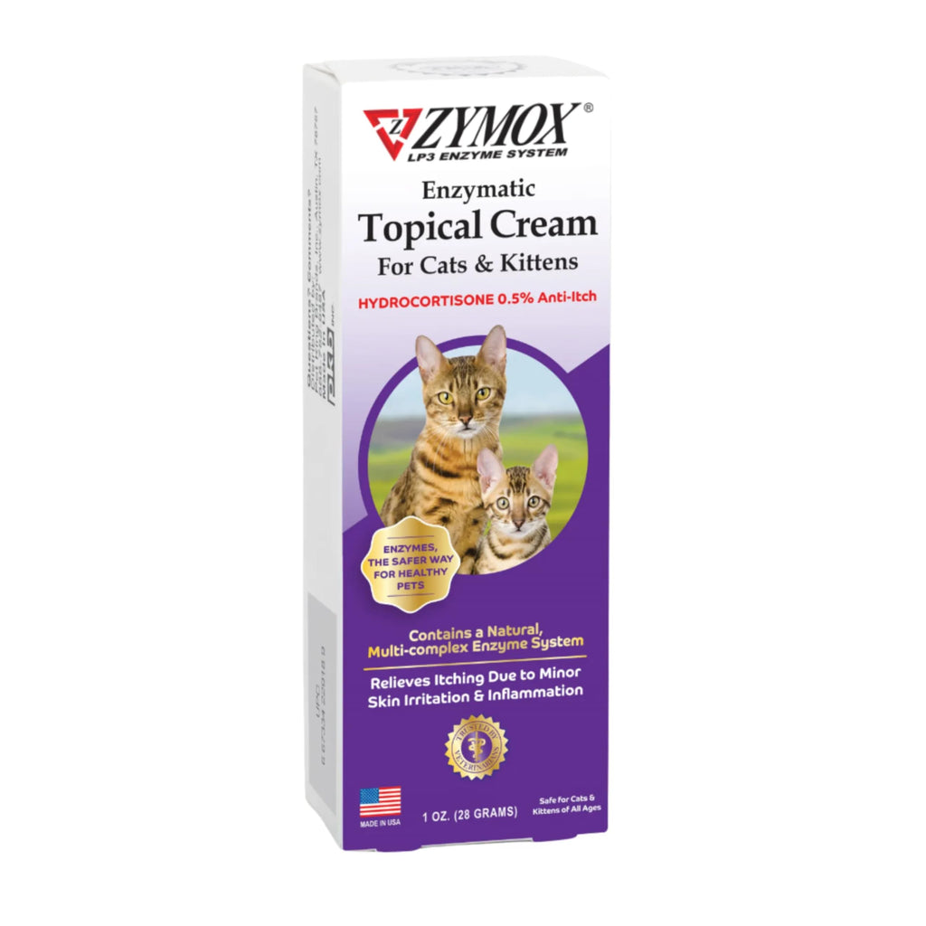 Zymox Cat & Kitten Topical Cream w/ .5% hydrocortisone - 1 oz. Tube