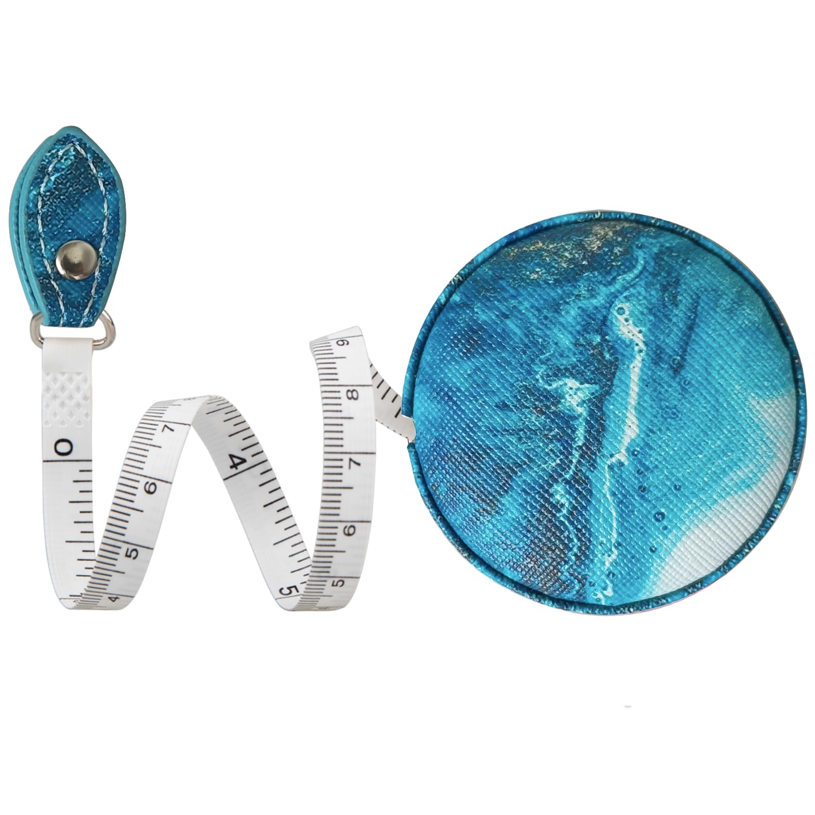 Buy now Sewing Tape Measure, Medical Body Cloth Tailor Craft Dieting Measuring Tape, 60 Inch/1.5M Dual Sided Retractable Ruler with Push Button Round Ocean Blue 1 pack at indiglob india