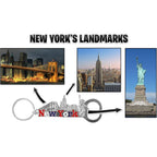 Buy now Spark 12-Pack New York City Souvenir Keychains – 3D Silver Metal NYC Landmark Set with Statue of Liberty, Empire State Building, Freedom Tower, Taxi Cab, USA Flag & Bottle Openers at indiglob india