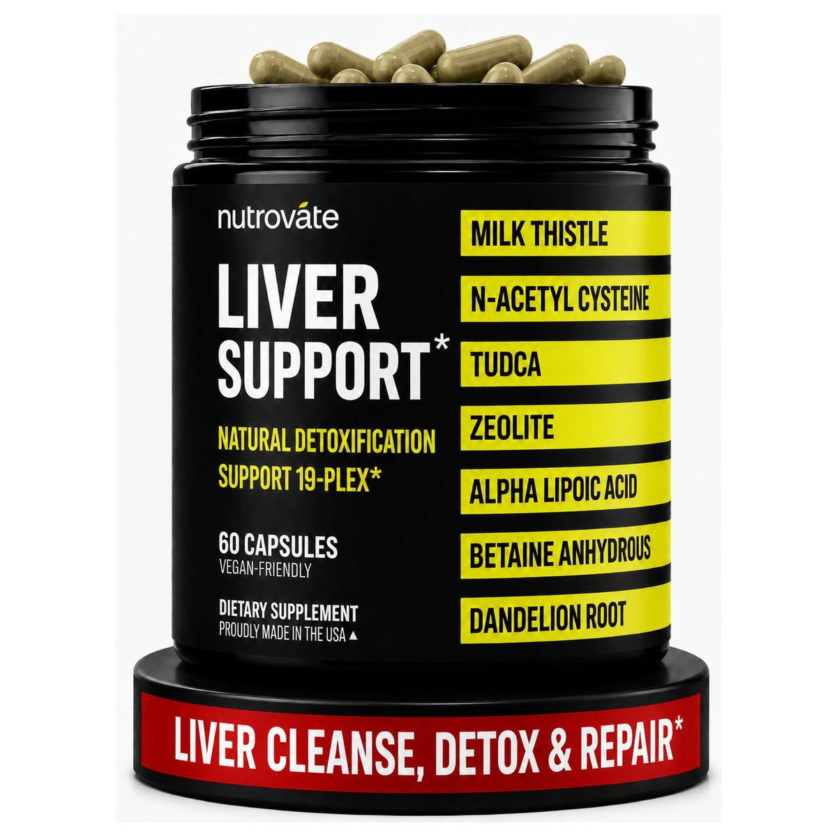 Liver Cleanse Detox & Repair with Milk Thistle, TUDCA, NAC, ALA and Zeolite