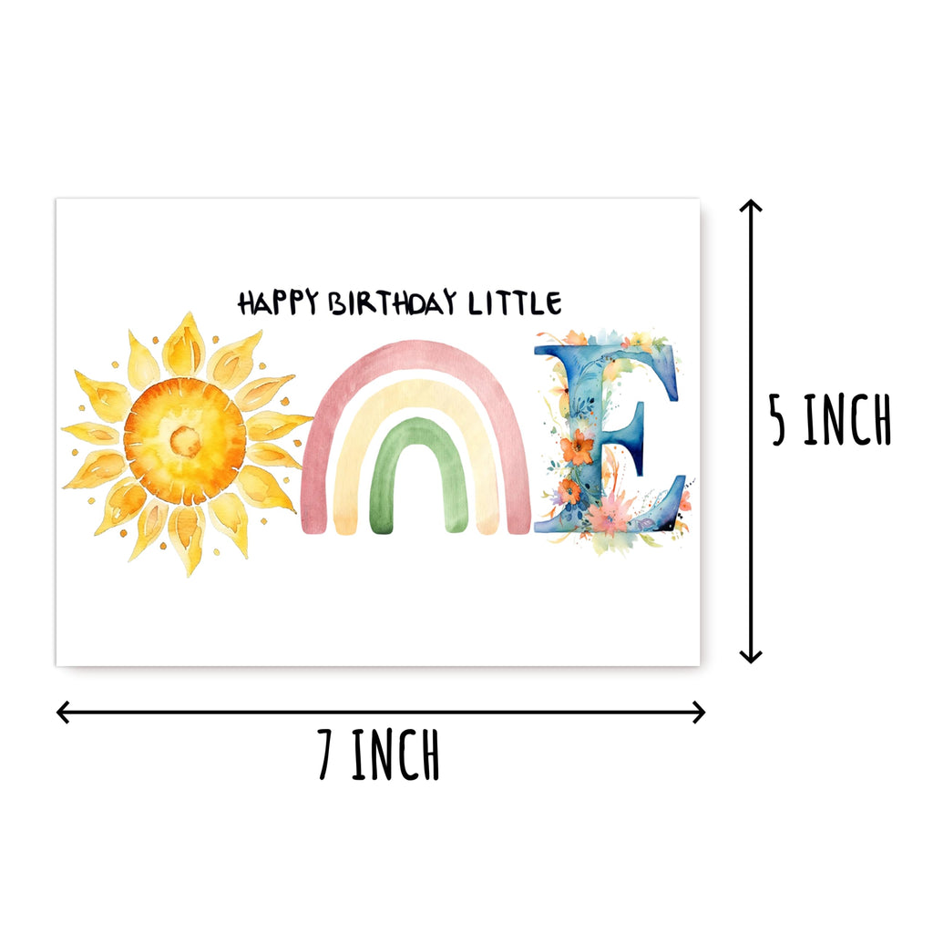 BNJDesigns Happy Birthday Little One - Happy 1st Birthday Card - first birthday card - 1st birthday card - Baby birthday card - Cards for boys and girls