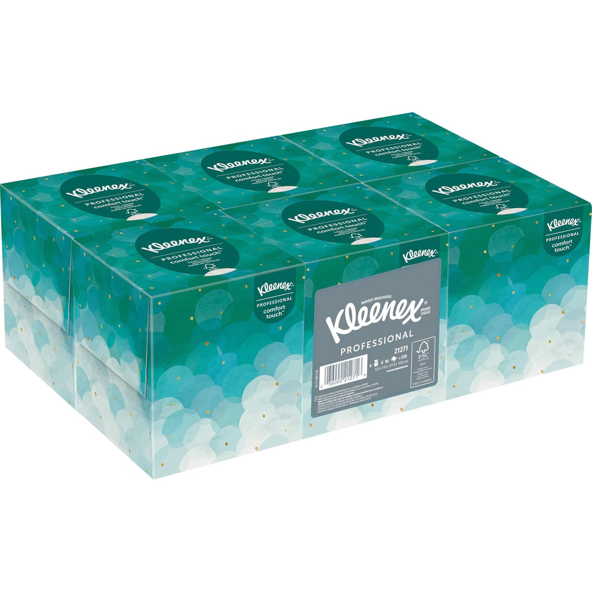 Kleenex® Professional Facial Tissue, Upright Facial Tissue Cube Boxes for Business, 90 Sheets, 6 Boxes