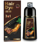 Sminktec Hair Dye Shampoo 3 in 1 for Gray Hair, Herbal Ingredients Natural Shampoo Hair Dye for Women Men (Black)