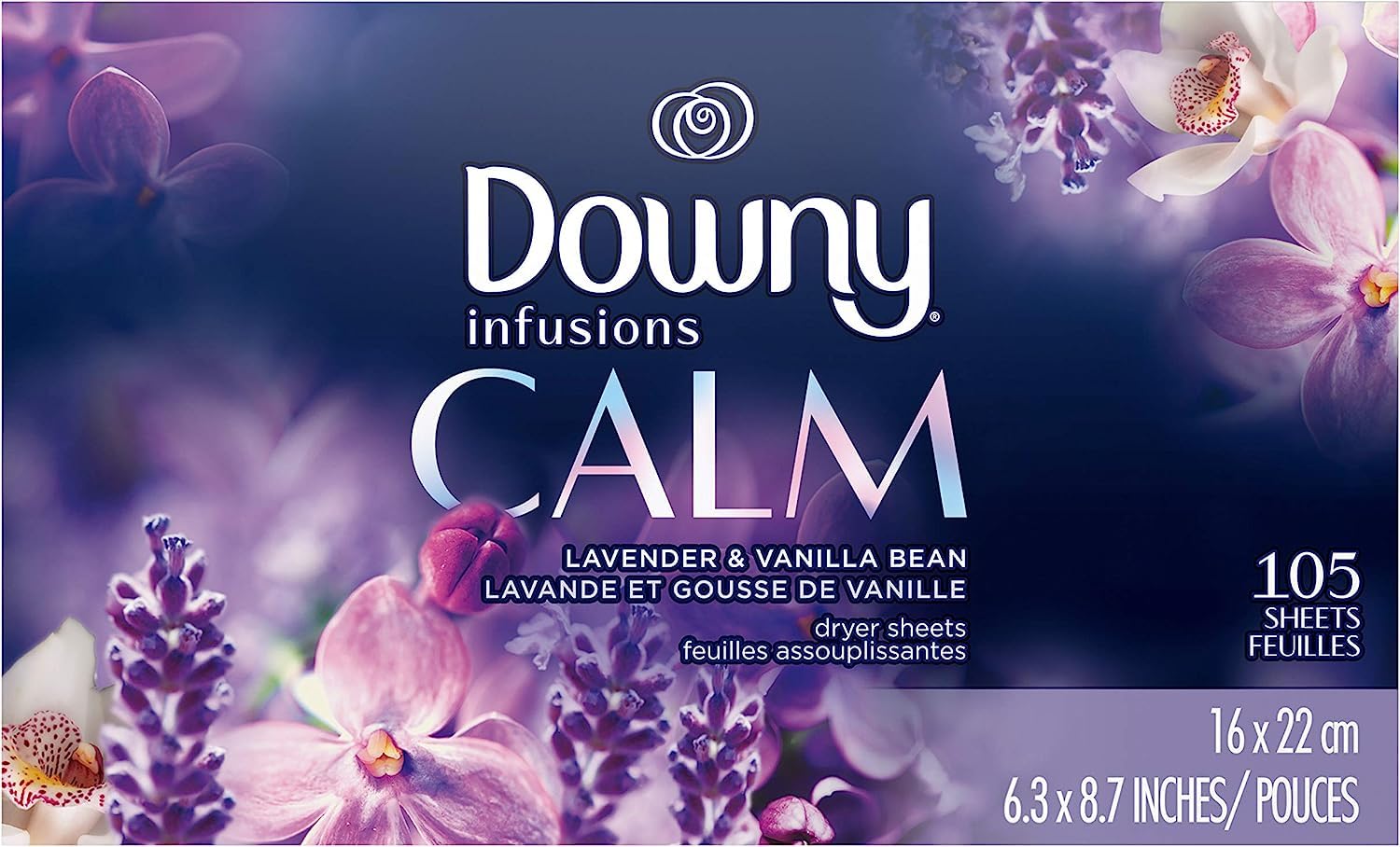 Buy now Downy Infusions Dryer Sheets Laundry Fabric Softener, Calm Scent, Lavender & Vanilla Bean, 200 Count 1 Count (Pack of 105) Lavender & Vanilla Bean at indiglob india