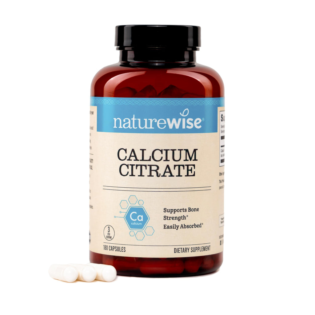 NatureWise Calcium Citrate 500mg Capsules - Supplement for Bone Health - Easy to Digest & Absorb - Vegan, Non-GMO, Gluten-Free - 90 Count[30-Day Supply]