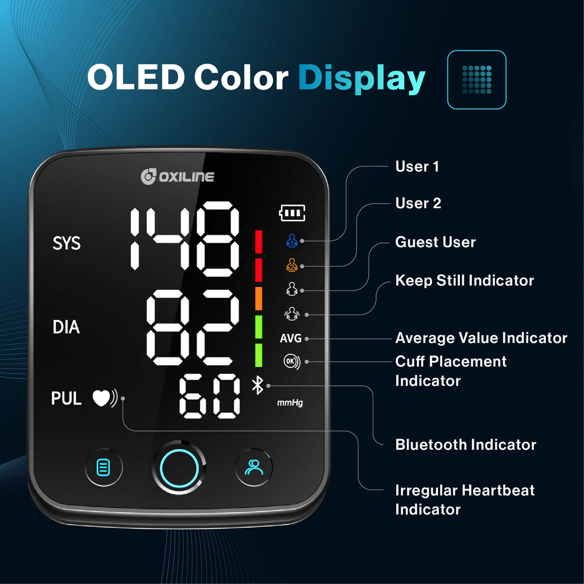 Pressure XS Pro Bluetooth Blood Pressure Monitor, Upper Arm BP Cuff 22–42 cm, Accurate Automatic Digital Systolic/Diastolic, Large Display, Mobile App Compatible for iOS & Android Devices