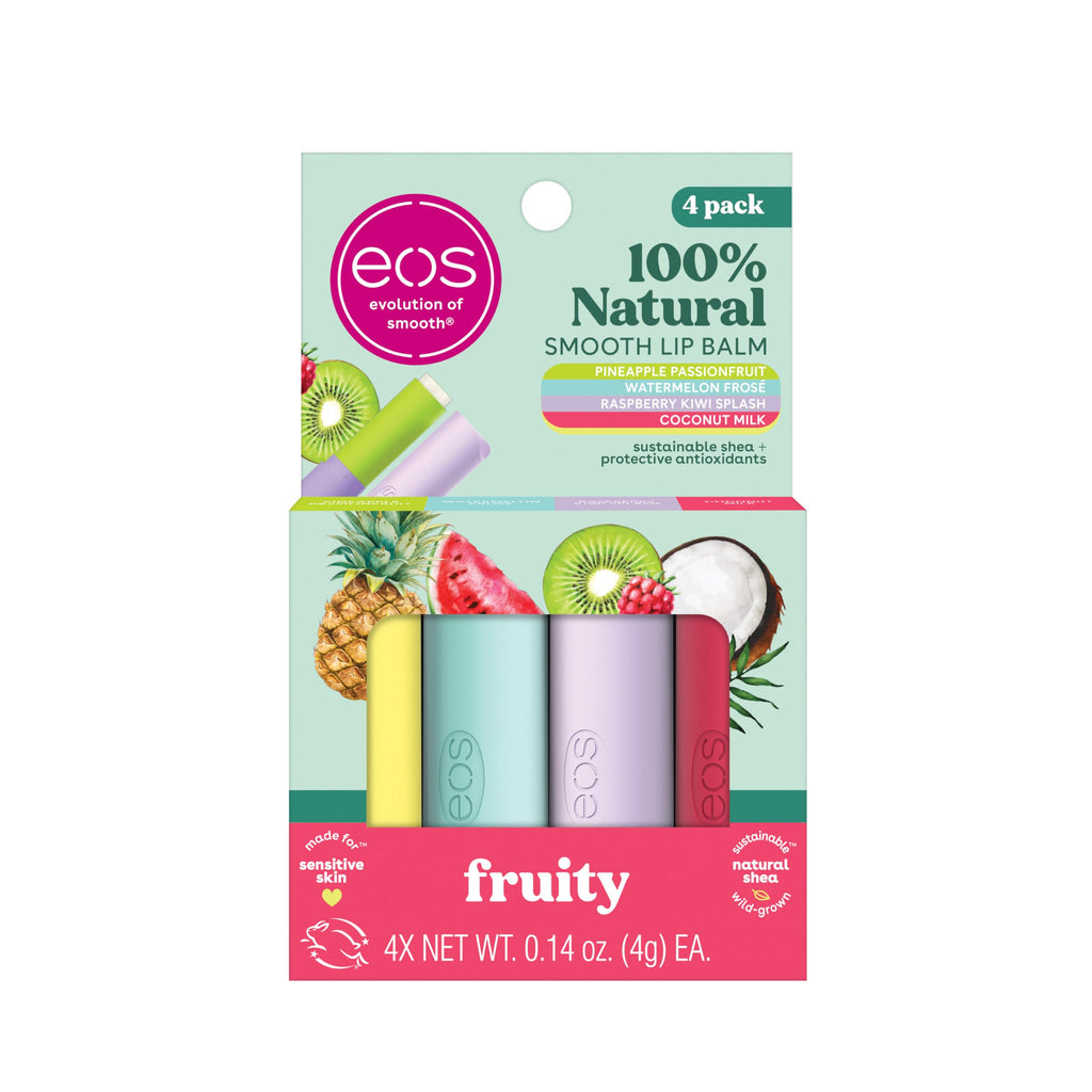 Buy now eos 100% Natural Lip Balm- Coconut Milk and Pineapple Passionfruit, All-Day Moisture Lip Care, 0.14 oz, 2 Pack at indiglob india