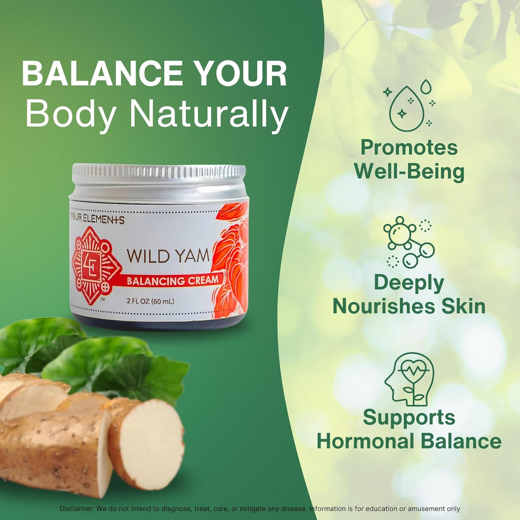 Buy now Four Elements 4E Wild Yam Balancing Cream, 2 OZ - 1st Place Winner at the 2023 International Herb Symposium for Creams and Salves! Proudly Farmed, Crafted and Packaged in WI, USA. at indiglob india