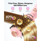 Bopcal Mini Travel Hair Dryer Brush, Dual Voltage Blow Dryer Brush in One